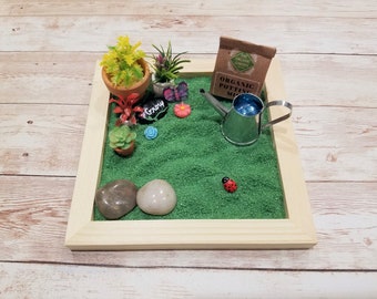 Gardening Mini Zen Garden Kit | Miniature Plant Scene | Plant Lover Gift