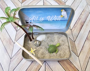 Mini Zen Garden in a Tin, Beach Zen Garden, Relaxing gift, Mindfulness Gift, Desk Fidget, Zen Garden Gift, Beach Gift