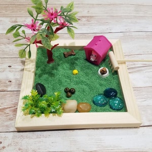 Zen Garten Kit, DIY Zen,Hund Zen Garten,Entspannung Geschenk,Achtheit Geschenk,Schreibtisch Fidget,Zen Garten Geschenk, Hündchen Geschenk
