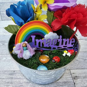 Regenbogen-Feengarten-Set, handgefertigte Feenpuppe, Bastelset für Kinder, Geschenk für Mädchen, Feen-Dekor, DIY-Feengarten-Set