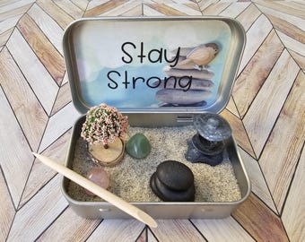 Mini Zen Garden in a Tin, Tranquil Zen Garden, Relaxing Gift, Mindfulness Gift, Desk Fidget, Zen Garden Gift
