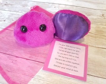Rosa Sorgentier | Kuscheltier zum Kuscheln | Sensorisches Plüschtier | Zappelspielzeug | Schreibtischbegleiter | Beruhigendes Geschenk