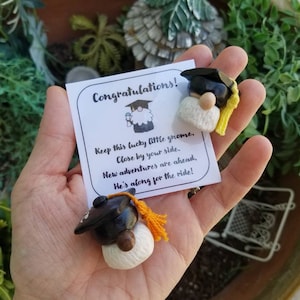 Miniatuur afstuderen kabouter, handgemaakte kabouter, klei kabouter cijfers, sprookjes tuinkabouters, kabouter decoratie, gepersonaliseerde afstudeercadeau