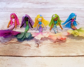 Miniature Mermaid Doll, Handmade Mermaid, Mermaid Decoration, Mermaid Gift, Gift For Girls, Worry Doll, Mermaid Birthday Gift