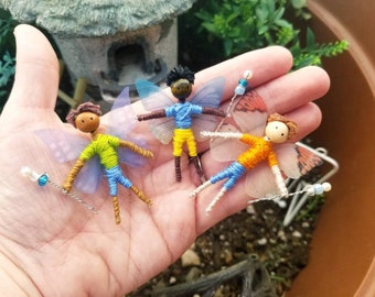 Boy Fairy Doll, Handmade Fairy Doll, Miniature Fairy, Fairy Decoration, Worry Doll , Fairy Gift, Fairy For Boys, Fairy Wand, Birthday Gift