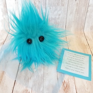 Worry Pet, Worry Furry, Worry Critter, Bola sensorial, Regalo relajante, Monstruos calmantes, Bola calmante, Juguete antiestrés para niños, Azul