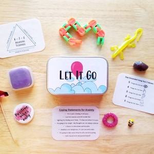 Mini Calm Down Kit for Kids, Coping Skills Box, Desk Fidget Toys, Relaxing Gift, Self-Care Gift, Let It Go