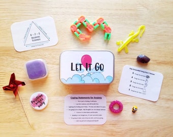 Mini Calm Down Kit for Kids, Coping Skills Box, Desk Fidget Toys, Relaxing Gift, Self-Care Gift, Let It Go