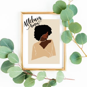 Alleluia Amen I Black Woman Praising God I Christian Digital Prints and Wall Decor