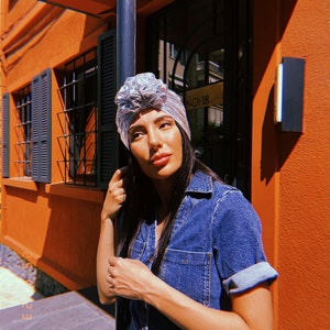Stylish and Comfortable,Metalilic turban, Hair Protection, Boho turban hat,flower turban