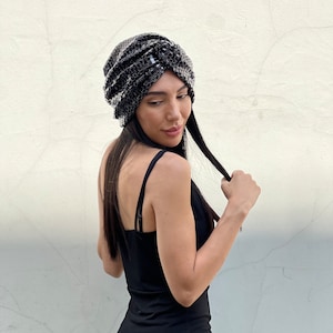 Sequin Fashion turban, vintage turban, Stripped turban hat, beaded turban,embellished turban,fancy turban, turban for beach, wedding turban