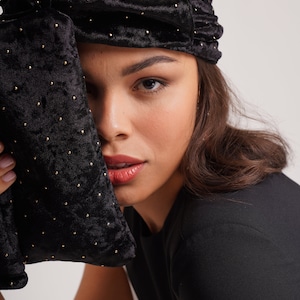 Velvet turban,vintage turban, Stripped turban hat, beaded turban,embellished turban,fancy turban