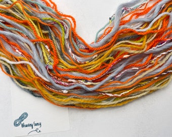 Colorful Fibre Blends Yarn Bundle - 35m for Weaving, Crafts, Fiber Art - Bulk Scrap Supplies