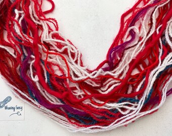 Colorful Fibre Blends Yarn Bundle - 35m for Weaving, Crafts, Fiber Art - Bulk Scrap Supplies