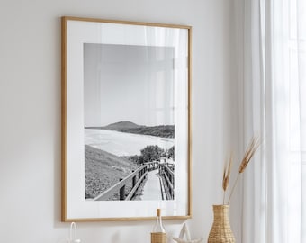 Arte de pared costera Impresiones costeras para sala de estar Impresiones de playa para casas costeras B&W Wall Art Boho Beach House Print Ocean Waves Poster