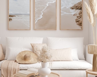 Coastal Wall Art Set of 3 Coastal Prints for Living Room Coastal Gallery Wall Prints Beach Gallery Wall Set Beach Prints for Coastal Homes
