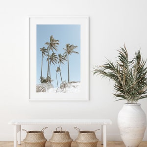 Coastal Wall Art Set of 6 Tropical Palm Tree Print Boho Home Decor ...