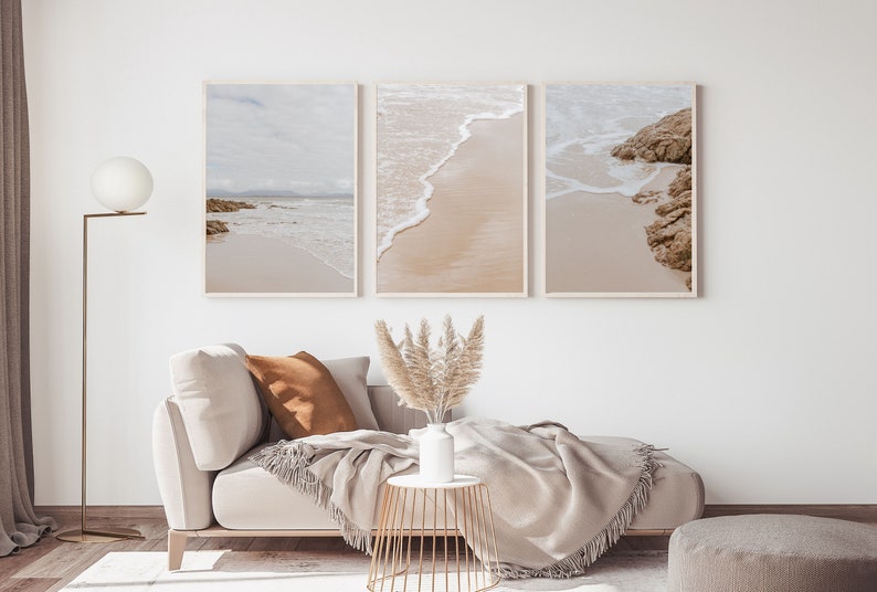 Coastal Wall Art Set of 3 Coastal Prints for Living Room Coastal ...