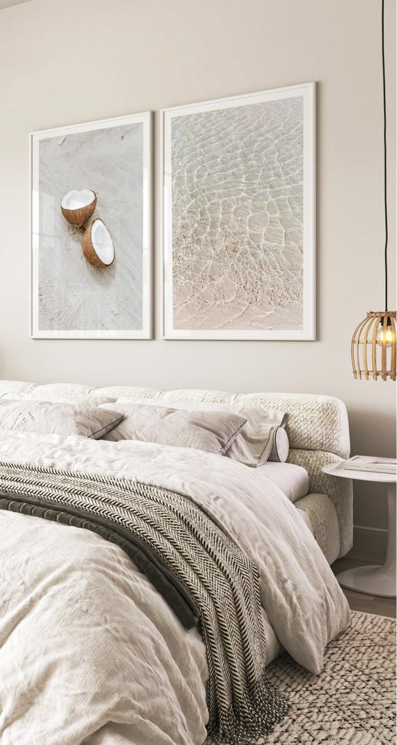 Tropical Island Beach Prints Coastal Wall Art Set of Ocean