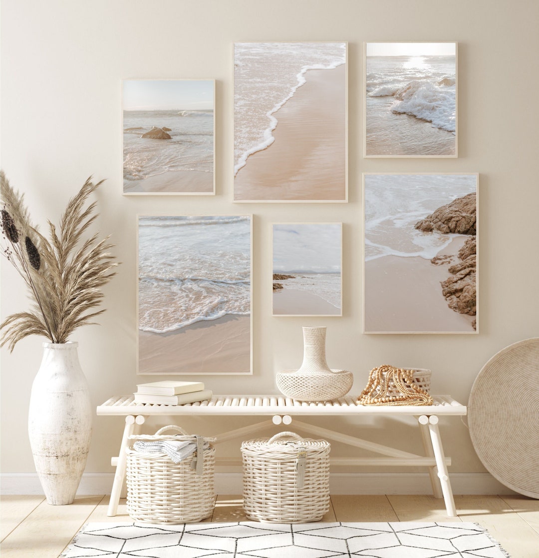 Coastal Wall Art Set of 6 Beach Prints Boho Beach House Poster Digital ...