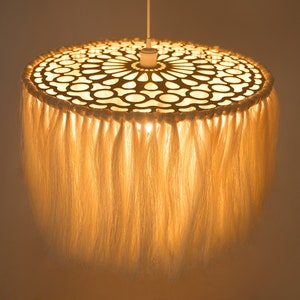 Boho Deckenhänger Anhänger NACHTLICHT LAMPE - Organische moderne Laser Cut Metall Design Lampe