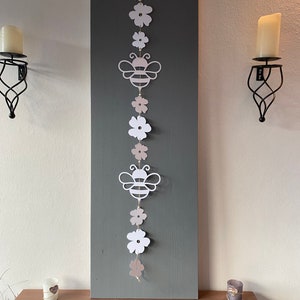 Anhänger Girlande Bienen und Blumen aus Papier