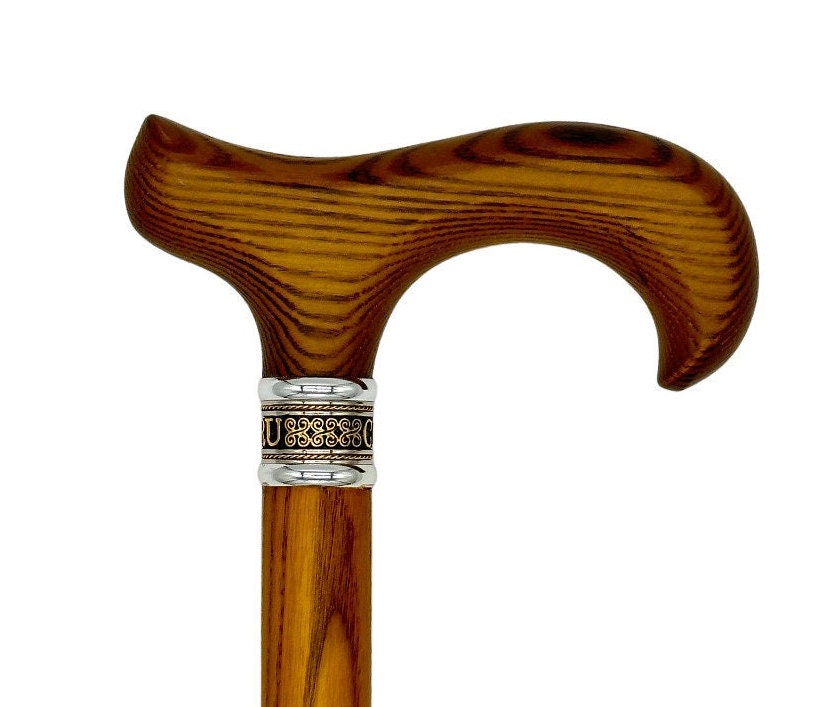 Derby Hickory Wood Walking Cane With Natural Finish