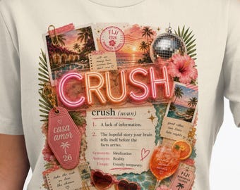 A Crush Is Just a Lack of Information Tee | Funny Women's Graphic Shirt | Summer Relationship Tee | Gift for Bestie | Soft Girl Aesthetic