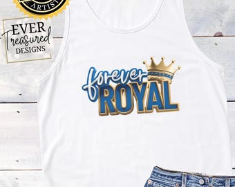 KC Baseball Forever Royal Tank Top, Kansas City Baseball Fan Apparel, Faux Sequin Stadium Tank, Women's Game Day Gift
