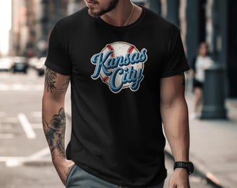 Kansas City Baseball T-Shirt, Vintage KC Game Day Tee, Retro Baseball Fan Gift, Opening Day Style, Stadium Apparel Men