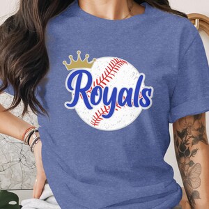 Royals Baseball T-Shirt, Crown Baseball Graphic Shirt, Womens Royals Tee, Baseball Fan Gift, Trendy Royals Shirt
