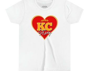 KC Strong T-shirt met korte mouwen voor jongeren Kansas City Chiefs Rally Slachtofferhulp