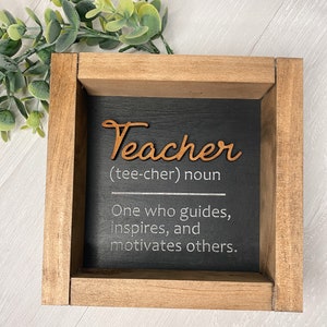 Teacher Appreciation Gift | Wood Definition of a Teacher Sign