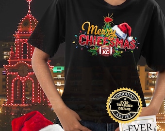 Merry Chiefsmas Kansas City Chiefs Christmas Game Fan Tee | KC Football Christmas Day Santa Holiday Shirt Adult Unisex