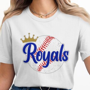 Royals Baseball T Shirt, Sports Fan Gift, Crown Baseball Graphic Tee, Baseball Team Shirt, Game Day Apparel, Baseball Lover Shirt