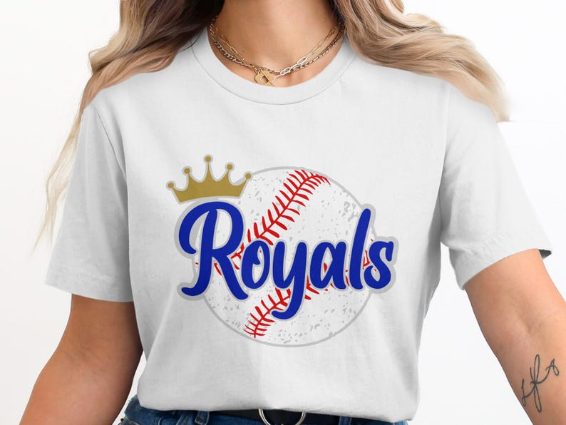 Royals Baseball T Shirt, Sports Fan Gift, Crown Baseball Graphic Tee, Baseball Team Shirt, Game Day Apparel, Baseball Lover Shirt