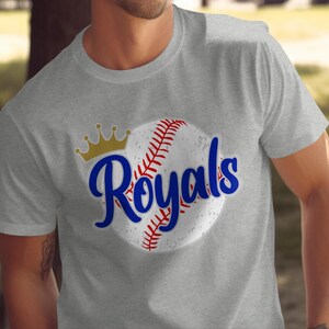 Royals Baseball T-Shirt, Crown Baseball Graphic Tee, Sports Fan Shirt, Unisex Casual T-Shirt, Gift for Baseball Lovers