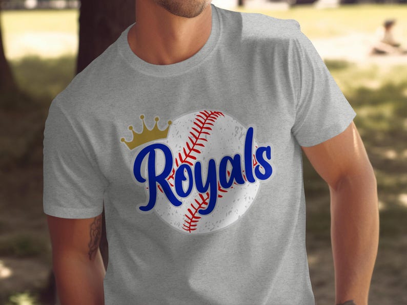 Royals Baseball T-Shirt, Crown Baseball Graphic Tee, Sports Fan Shirt, Unisex Casual T-Shirt, Gift for Baseball Lovers