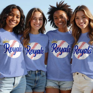 Royals Baseball Team Shirt, Cute Baseball Tee, Sports Fan Gift, Baseball Season Apparel, Women Casual Outfit, Matching Team Shirts