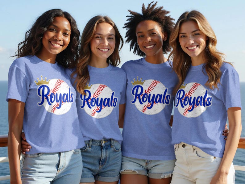 Royals Baseball Team Shirt, Cute Baseball Tee, Sports Fan Gift, Baseball Season Apparel, Women Casual Outfit, Matching Team Shirts