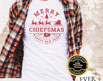 Gott Nytt År Kansas City Chiefs Jul Arrowhead T-shirt Unisex | KC Fotboll Julafton Jultomten Holiday T-shirt