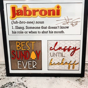 Jabroni Definition Know your Role Travis Kelce Sign | Kansas City Chiefs Interchangeable Sign | KC Football Room Decor | Chiefs fan gift