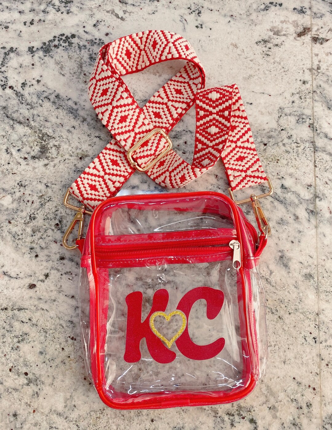 KC Gameday Clear Tote KC Football Gear Chiefs Purse Kansas City