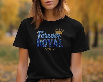 Kansas City Baseball Forever Royal Tee KC Baseball Fan Shirt, Stadium Apparel Faux Sequin Sparkle Shirt Game Day Outfit Cute Baseball Gift
