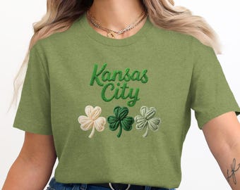 Kansas City St Patrick’s Day Shirt | Green KC Script Tee | Shamrock March 17 Outfit | Lucky Irish Parade Game Day Top
