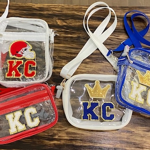 Bolso transparente Gameday de KC / Artículos de fútbol de KC / Cartera de los Chiefs / Bolso cruzado de Kansas City
