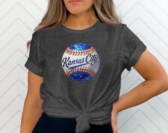 Kansas City Baseball Shirt,  KC Royals Graphic Tee,  Faux Sequin Sparkle Stadium Shirt, Cute Game Day Outfit Fan Favorite Gift