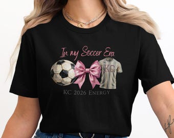 T-shirt in mijn voetbaltijdperk, Kansas City WK 2026 fan T-shirt, coquette-stijl Impasto voetbal kunst spel dag cadeau