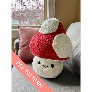 PATTERN: Jumbo Sized Mushroom Amigurumi, Crochet Mushroom Pattern, Giant Crochet Pattern, PDF Crochet Pattern