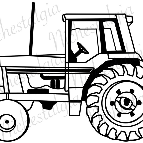 International Tractor Harvester 1086 PNG Instant Download Cricut Silhouette Vector Sticker Vinyl Cut Farm Realistic Outline Clip Art